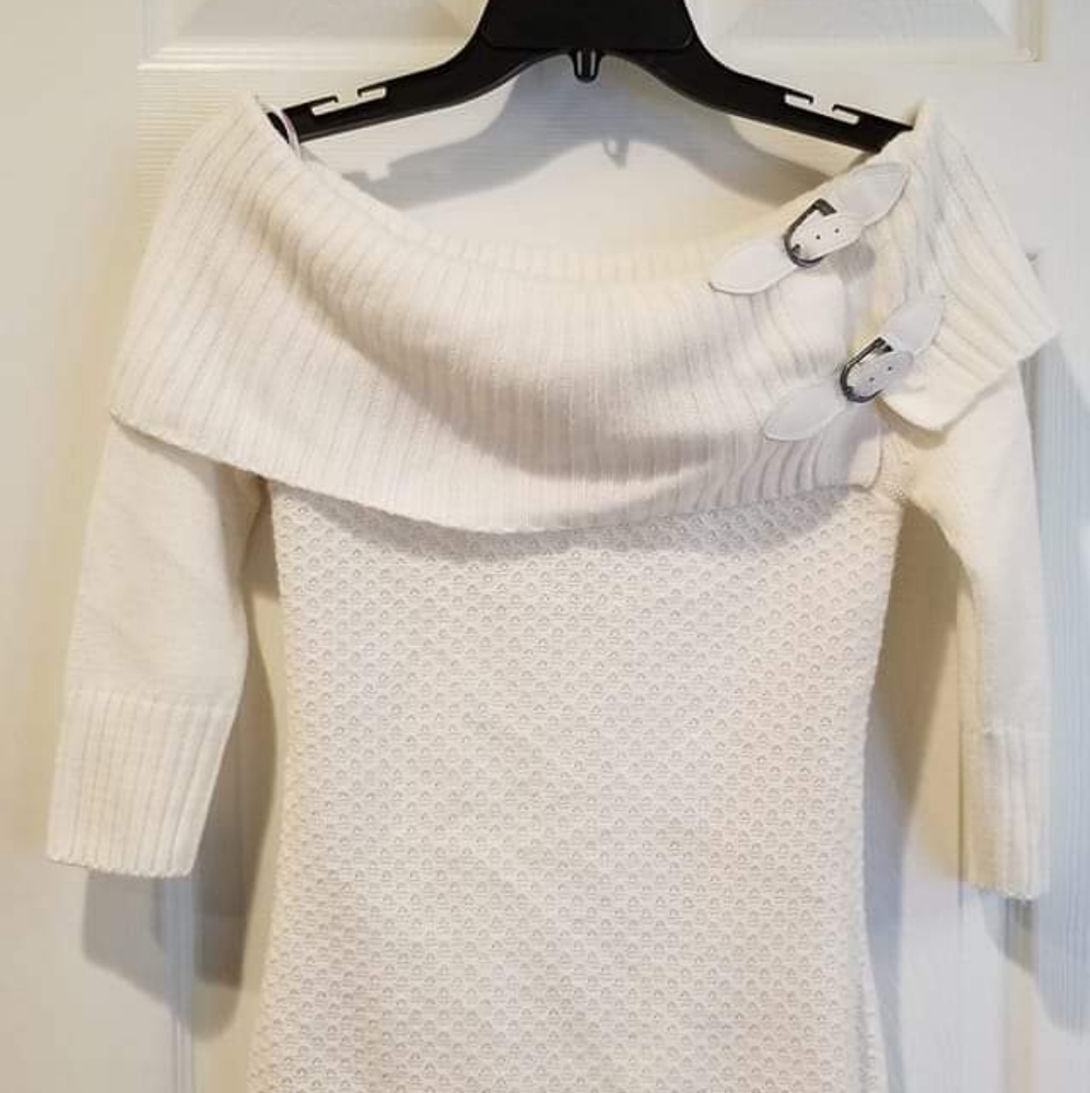 Off the shoulder cowl neck sweater